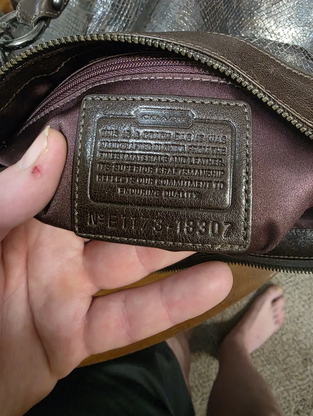 Coach Kristin ,black Python With Gunmetsl Hardware - Picture 10 of 16